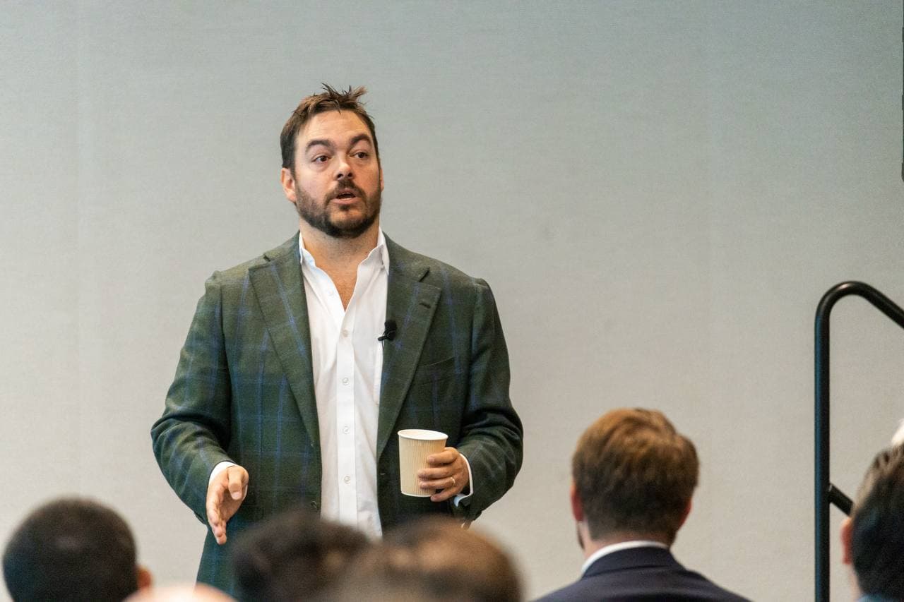 Gideon Powell speaking at the Texas Power Summit